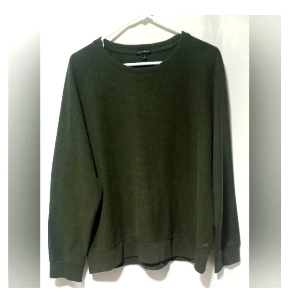Banana Republic Men's Green Thermal Long Sleeved Crew Neck Shirt Size XL